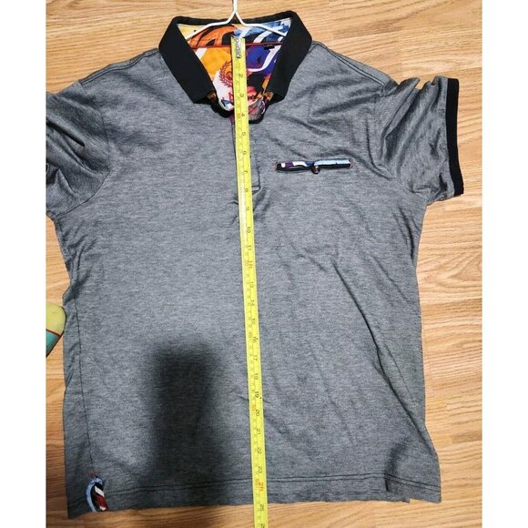 Au Noir Men Polo Size 3/M Grey Pre-Owned - Picture 8 of 9